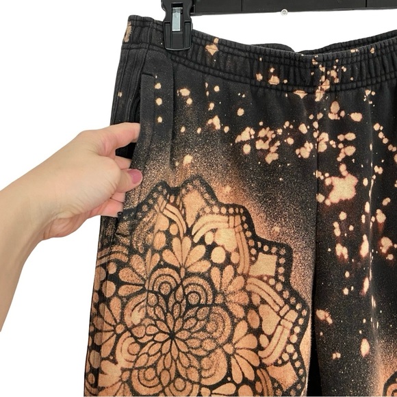 Adidas Sweatpants Mens Size Medium Upcycled Unisex Joggers Sweats Floral Pants - Picture 3 of 12